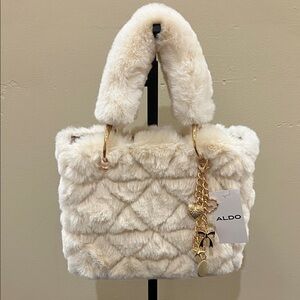 ALDO | Faux Fur Hand Bag w/ Crossbody Strap & Bag Charms